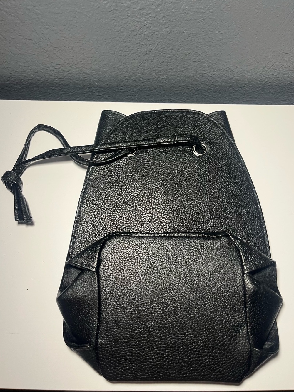 Black Men’s Drawstring Backpack - Unbranded - Picture 2 of 4
